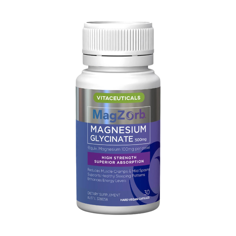 MagZorb Magnesium Glycinate – supplement bottle – front view | Vitaceuticals