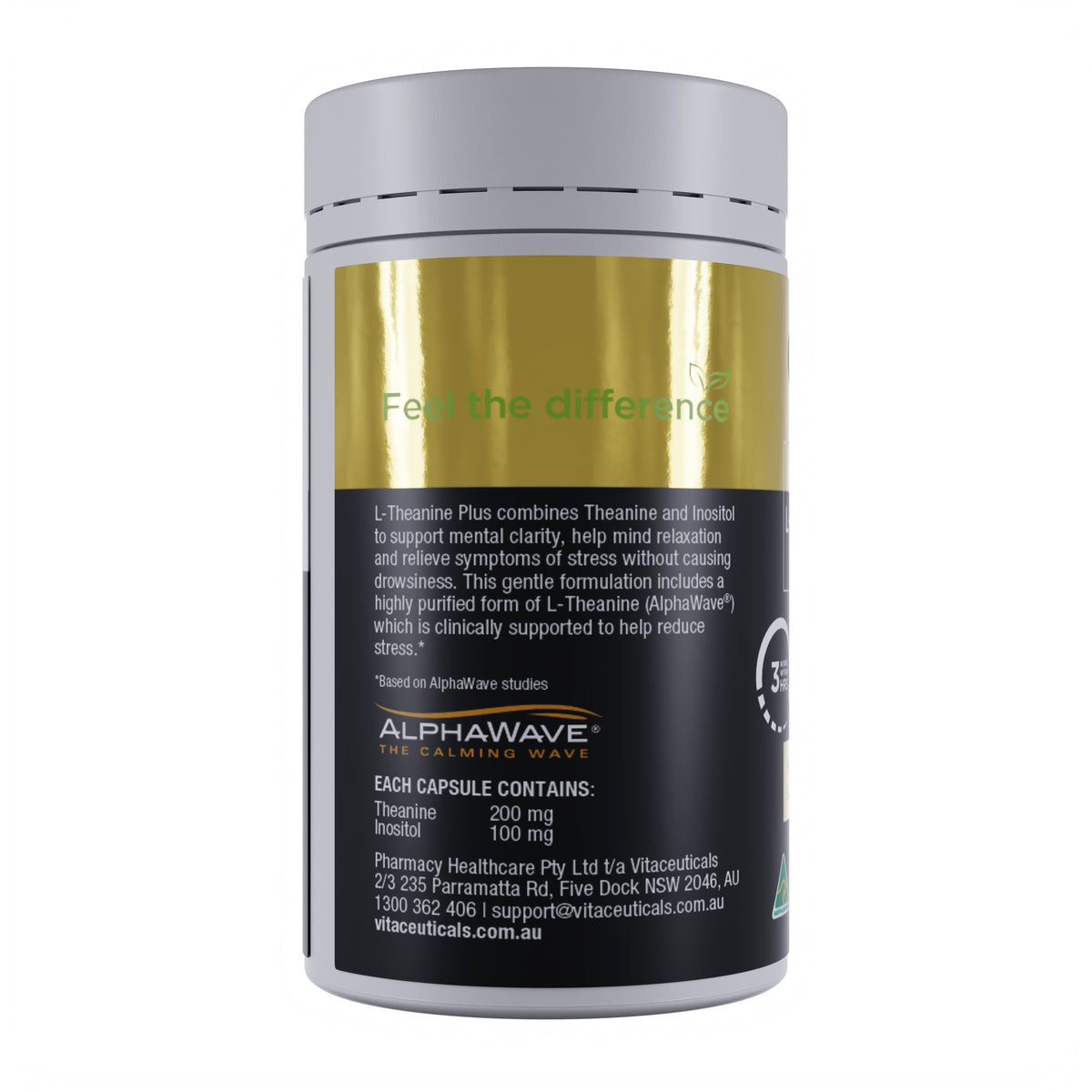 Advanced L-Theanine Plus – supplement bottle – front view | Vitaceuticals