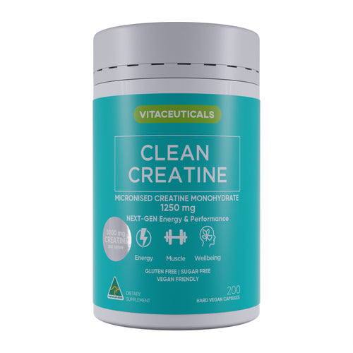 Clean Creatine – supplement bottle – front view | Vitaceuticals