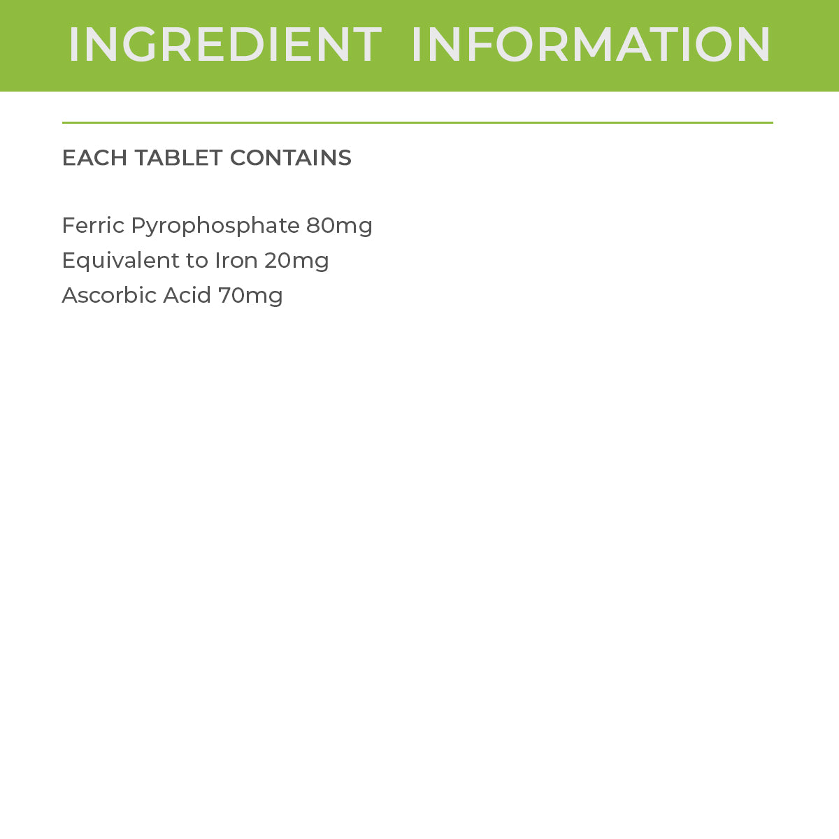 Ferrous C Ingredients