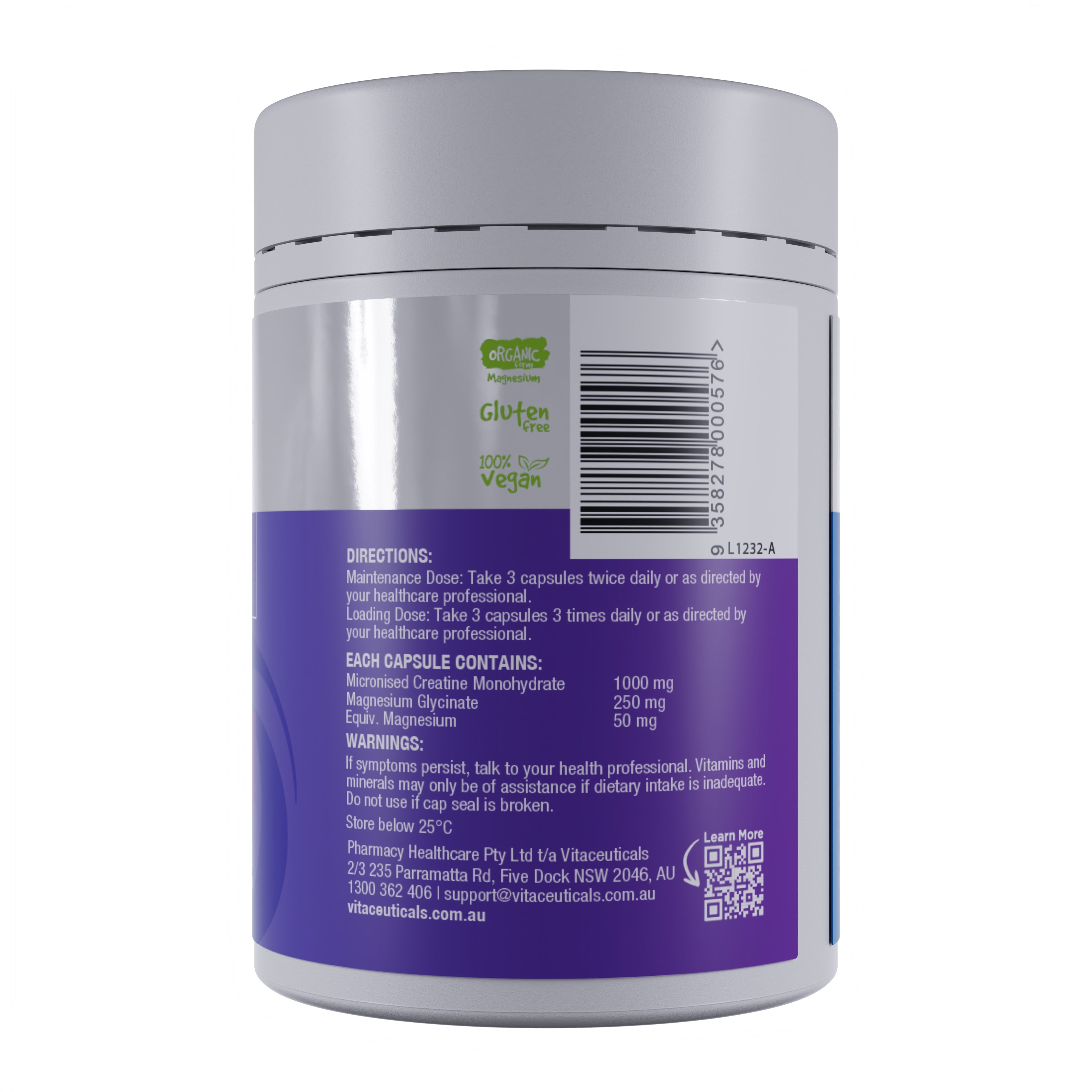 MagZorb Performance Creatine+ – supplement bottle – front view | Vitaceuticals