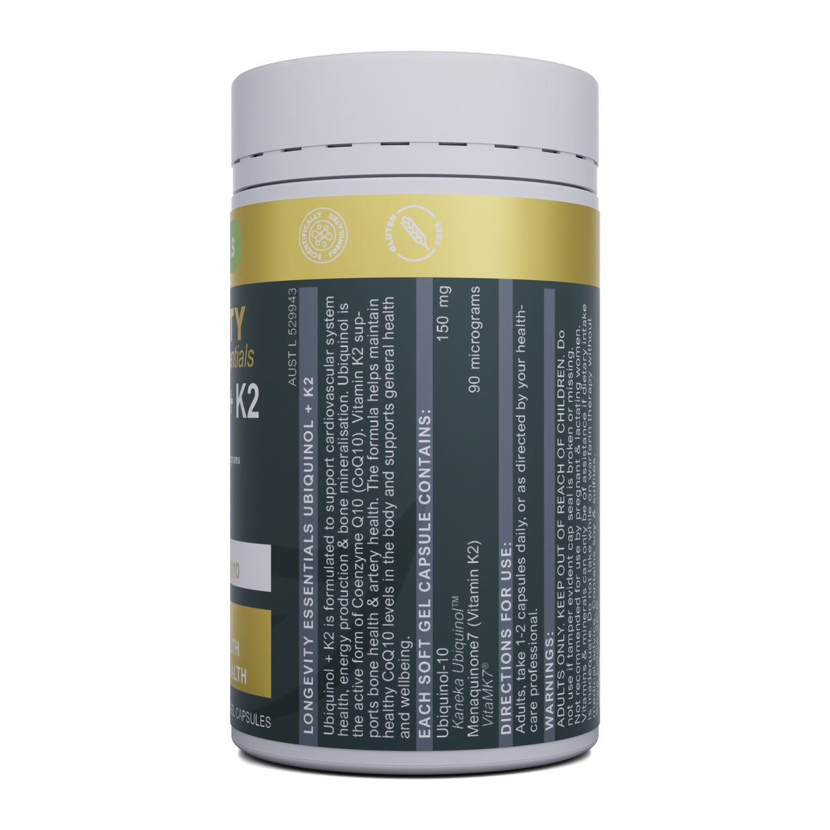 Longevity Essentials Ubiquinol + K2