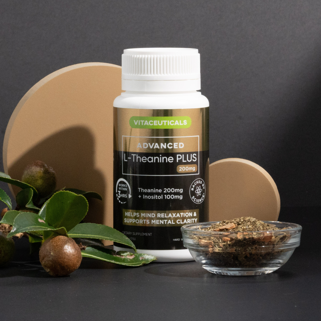 Advanced L-Theanine Plus – key benefits infographic | Vitaceuticals