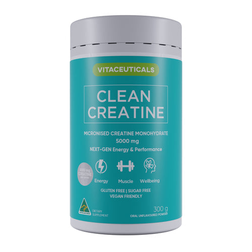 Clean Creatine Powder – supplement bottle – front view | Vitaceuticals