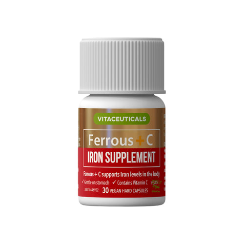 Ferrous + C Iron – supplement bottle – front view | Vitaceuticals