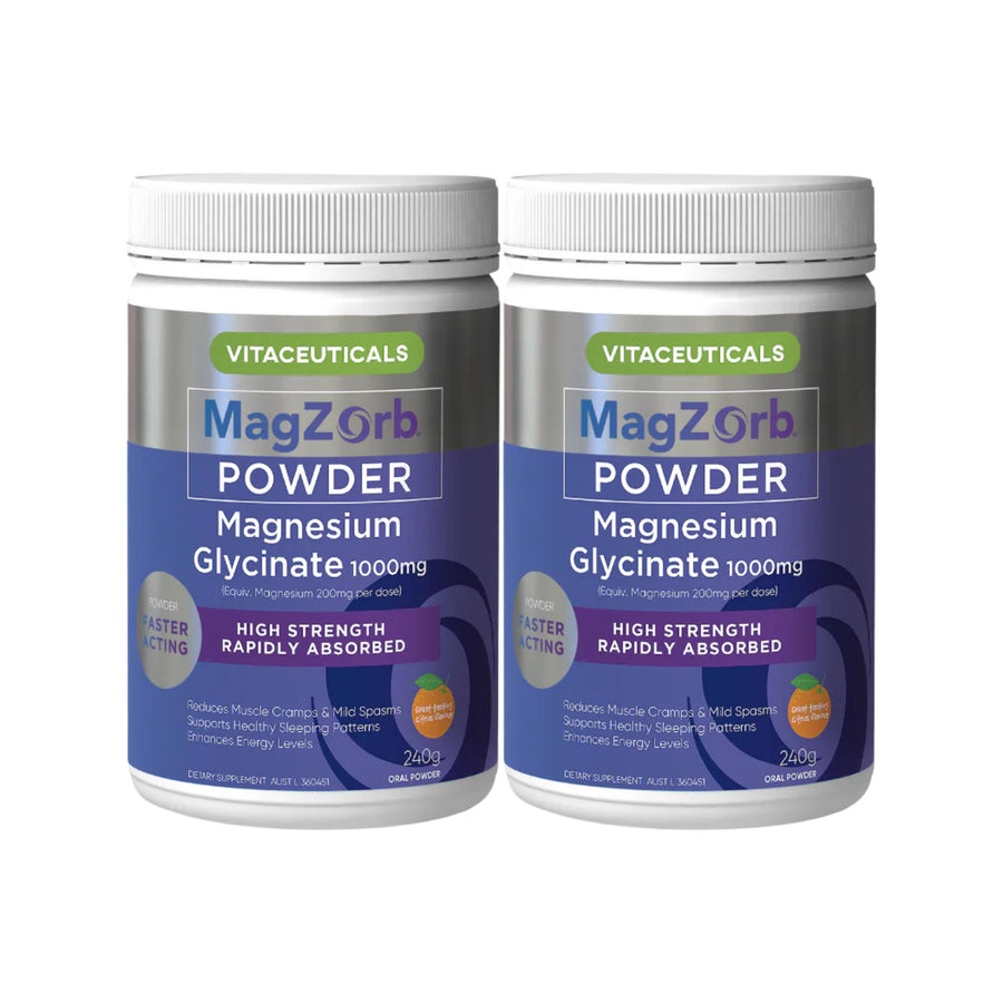 Vitaceuticals MagZorb Magnesium Glycinate Powder 2 Pack – High-Strength Magnesium Supplement