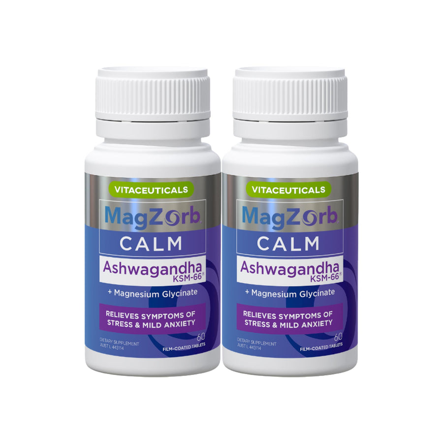 Vitaceuticals MagZorb Calm 2 Pack – Magnesium Glycinate & Ashwagandha Stress Support Supplement