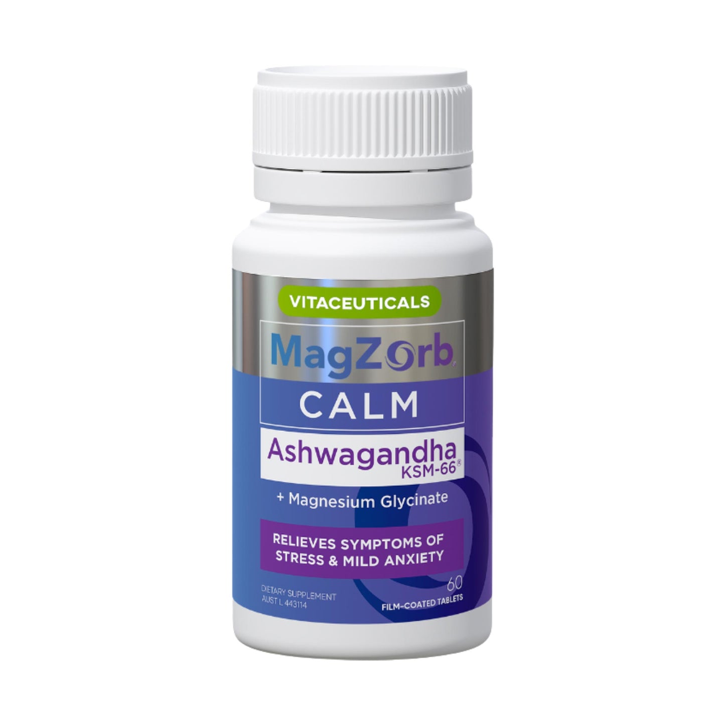 Vitaceuticals MagZorb Calm – Magnesium Glycinate & Ashwagandha Stress Support Supplement