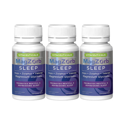 Vitaceuticals MagZorb Sleep 3 Pack – Magnesium Glycinate & Herbal Blend for Restful Sleep